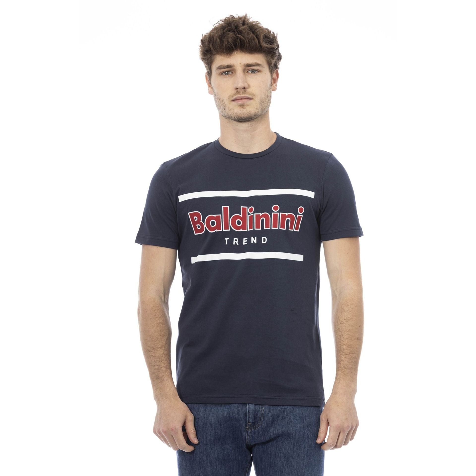 Baldinini Trend Black  T-shirts White/Red Logo