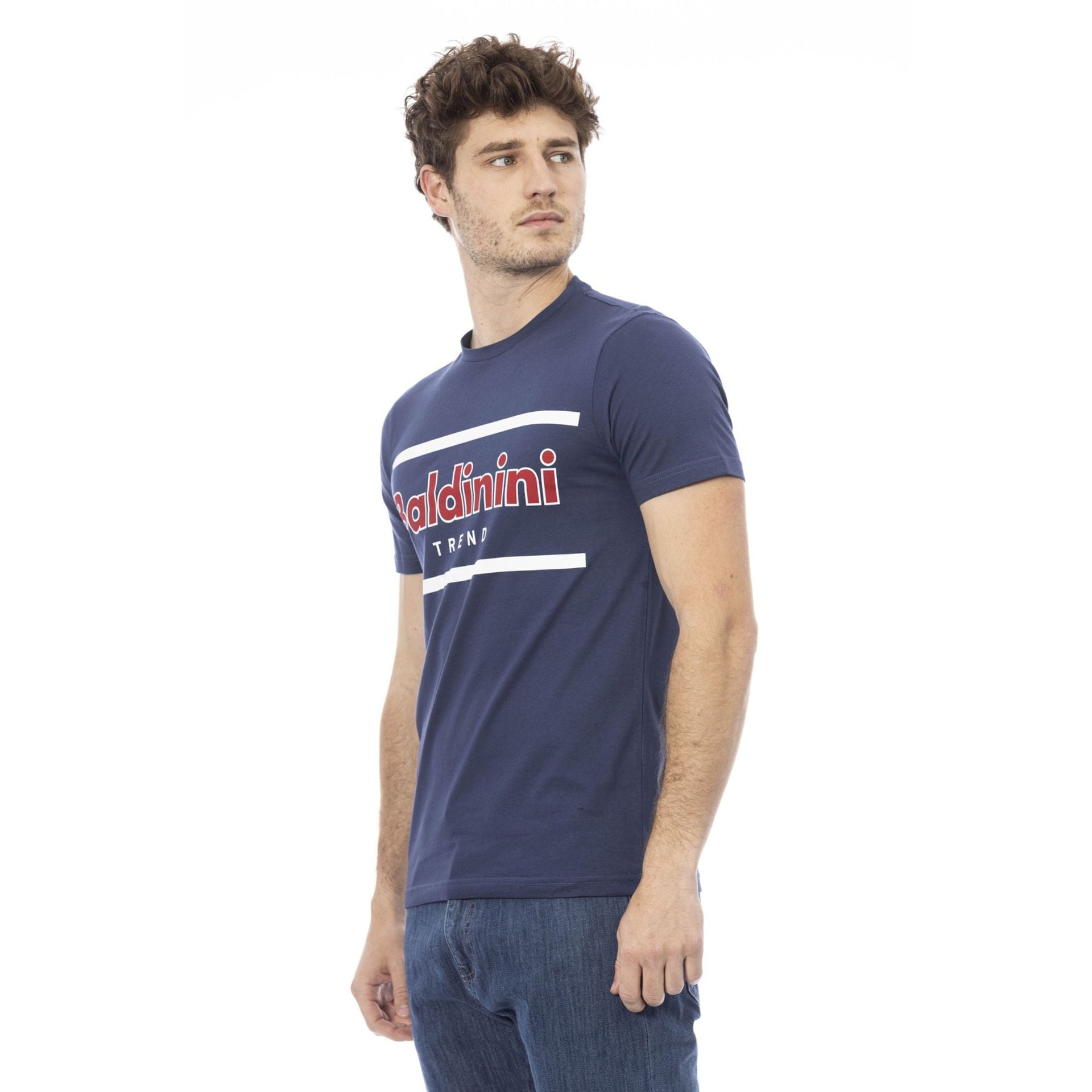 Baldinini Trend Blue T-shirts White/Red Logo